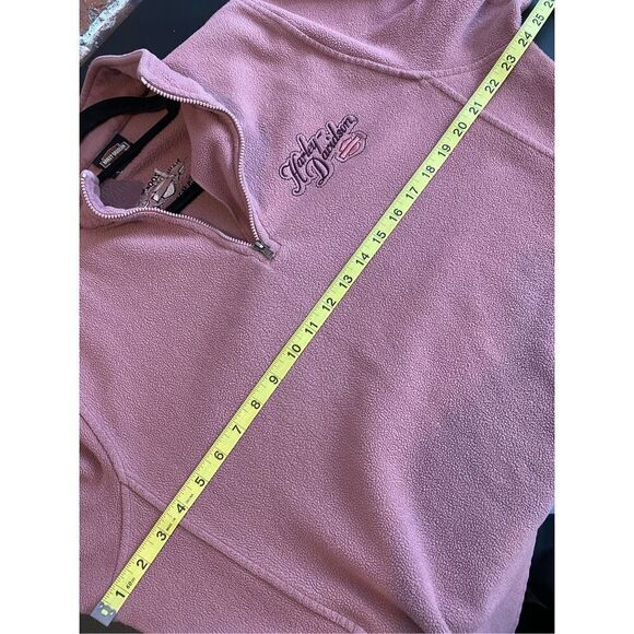 Zook’s Harley~Davidson Motorcycle Mauve Fleece 1/4 Zip Pullover Sweatshirt Women - Picture 10 of 10